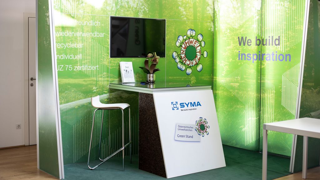 Information für nachhaltigen green stand by SYMA 03